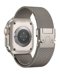 Apple Watch Uyumlu Metal Hasır Paslanmaz Çelik Amares Loop Kordon