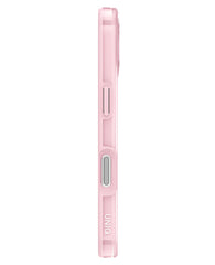 iPhone 17 uyumlu pembe Uniq Clario Magsafe kılıfın yan görünümü.