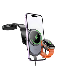 Hoco HW28 Magsafe Kablosuz Şarj Destekli Telefon Akıllı Saat Araç Tutucu