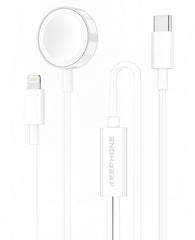 Apple Watch Uyumlu Keephone 2in1 Type-C to Lightning Hızlı Şarj Kablo