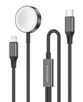 Apple Watch Uyumlu 2in1 Type-C to Lightning Örgü Hızlı Şarj Kablo
