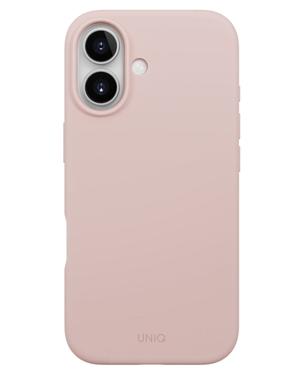 iPhone 17 uyumlu pembe Uniq Lino Hybrid Magsafe kılıf.