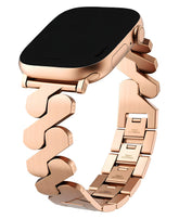 Apple Watch Uyumlu Metal Paslanmaz Celik Helix Loop Kordon - Rose - Strapg