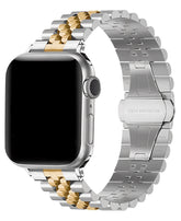 Apple Watch Uyumlu Metal Paslanmaz Celik Jubilee Loop Kordon - Gümüş Gold - Strapg