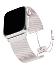 Apple Watch Uyumlu Metal Paslanmaz Çelik Roppel Loop Kordon - Starlight - Strapg