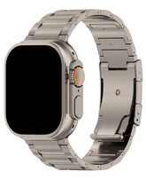 Apple Watch Uyumlu Tokalı Titanyum Crest Loop Kordon - Titanyum Gri - Strapg