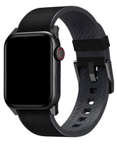 Apple Watch Uyumlu Uniq Straden Su Geçirmez Deri Kordon - Siyah - Strapg