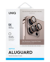 iPhone 16 Pro / Pro Max Uyumlu Uniq Optix Alüminyum Kamera Lens Koruyucu