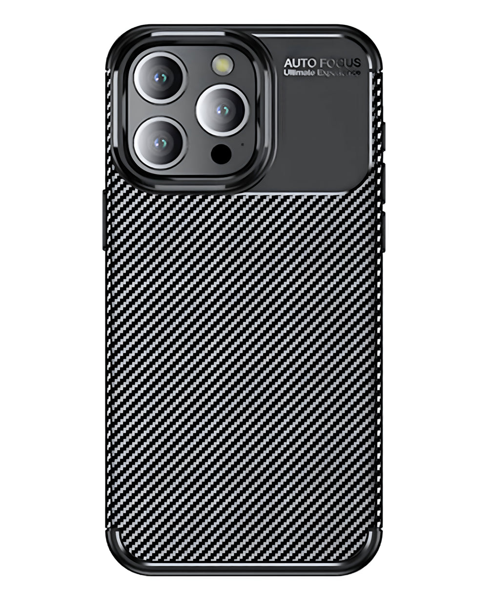iPhone 14 Pro Max Uyumlu Karbon Silikon Kılıf - Siyah - Strapg