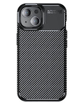 iPhone 15 Uyumlu Karbon Silikon Kılıf - Siyah - Strapg