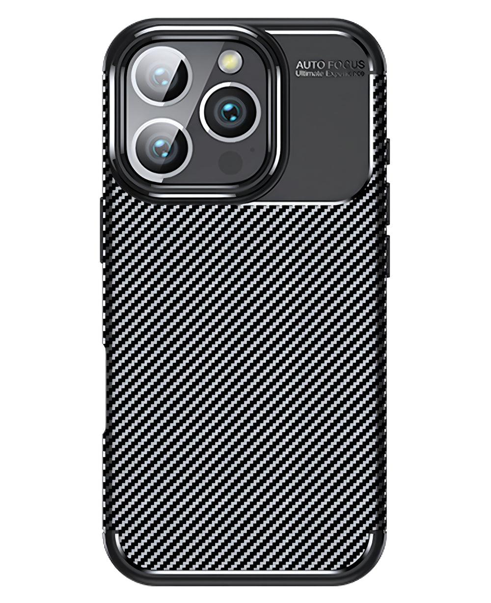 iPhone 16 Pro Max Uyumlu Karbon Silikon Kılıf - Siyah - Strapg