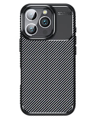 iPhone 16 Pro Max Uyumlu Karbon Silikon Kılıf - Siyah - Strapg