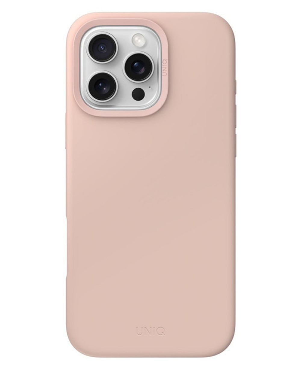 iPhone 16 Pro Max Uyumlu Uniq Lino Hue Magsafe Silikon Kılıf - Pembe - Strapg