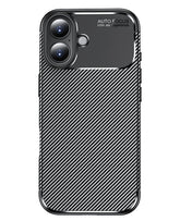 iPhone 16 Uyumlu Karbon Silikon Kılıf - Siyah - Strapg