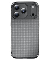 iPhone 17 Pro Max Uyumlu Karbon Silikon Kılıf - Siyah - Strapg