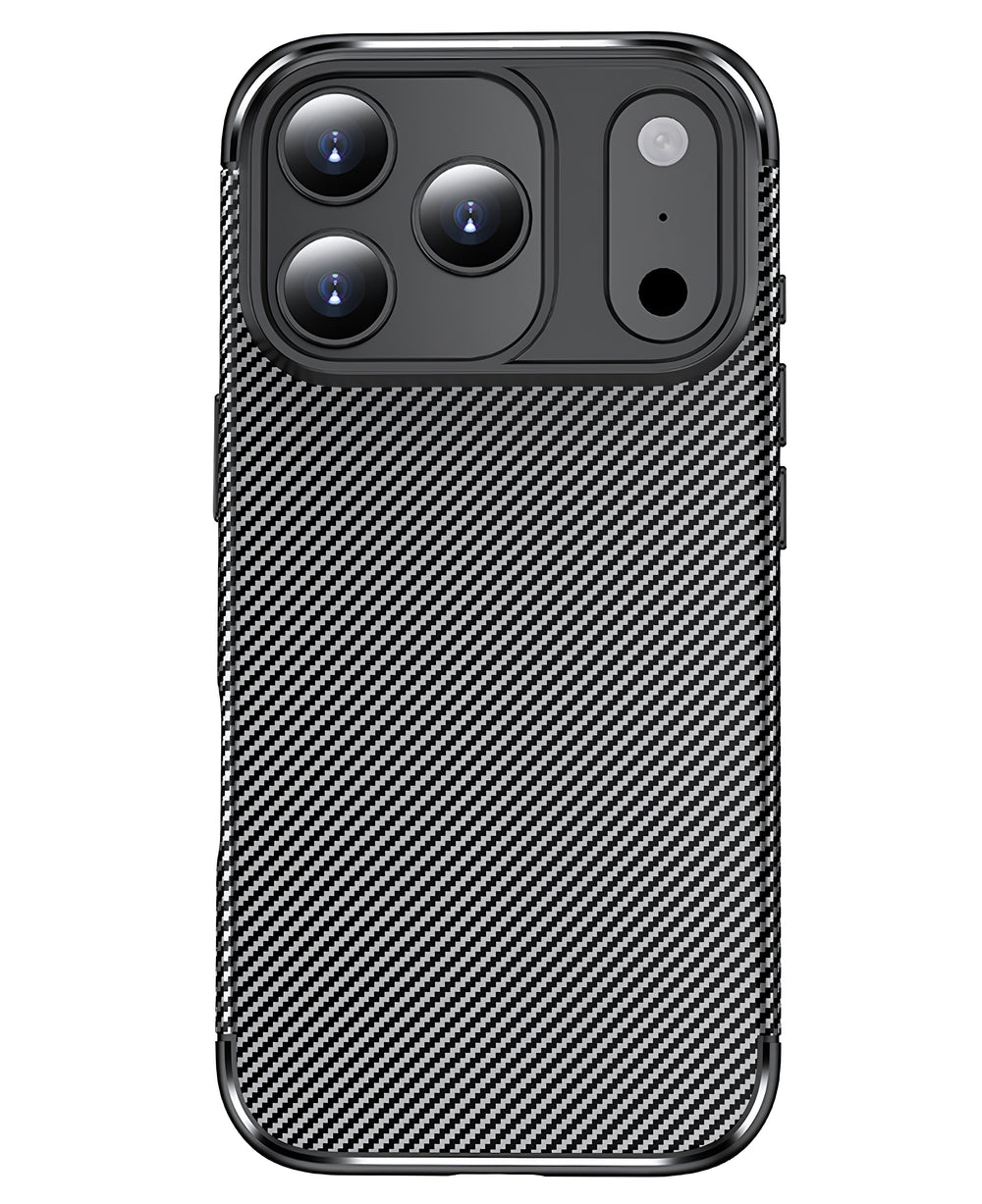 iPhone 17 Pro Uyumlu Karbon Silikon Kılıf - Siyah - Strapg