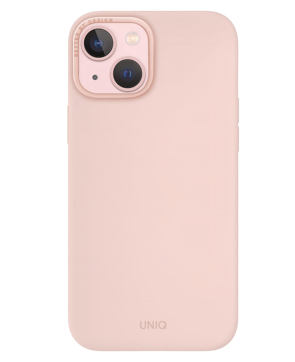 Uniq iPhone 15 Uyumlu Lino Hue Magsafe Silikon Kılıf - Pembe - Strapg