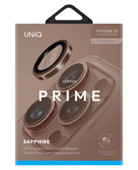 iPhone 16 Pro / Pro Max Uyumlu Uniq Optix Çelik Çerçeveli Safir Kamera Lens Koruyucu