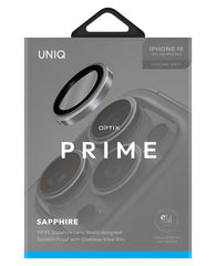 iPhone 16 Pro / Pro Max Uyumlu Uniq Optix Çelik Çerçeveli Safir Kamera Lens Koruyucu