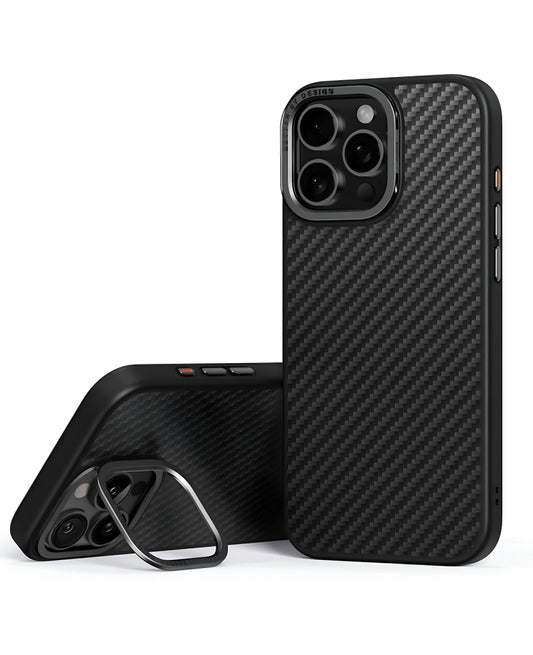 Uniq iPhone 16 Pro Max Uyumlu KevaMax Standlı Karbon Magsafe Kılıf