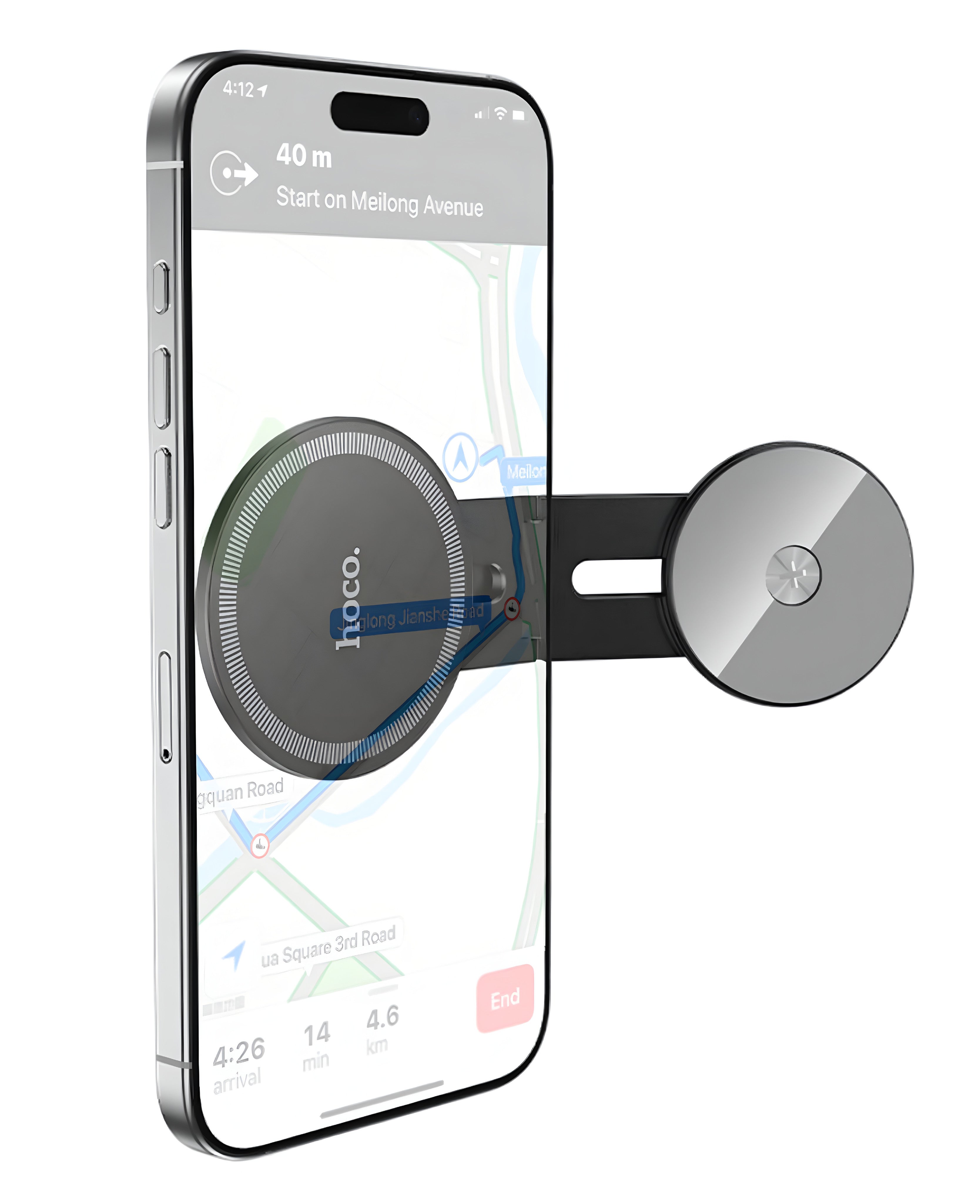 Hoco H93 Stabil Manyetik 360 Dönebilir Yapışkanlı Magsafe Araç Telefon Tutucu