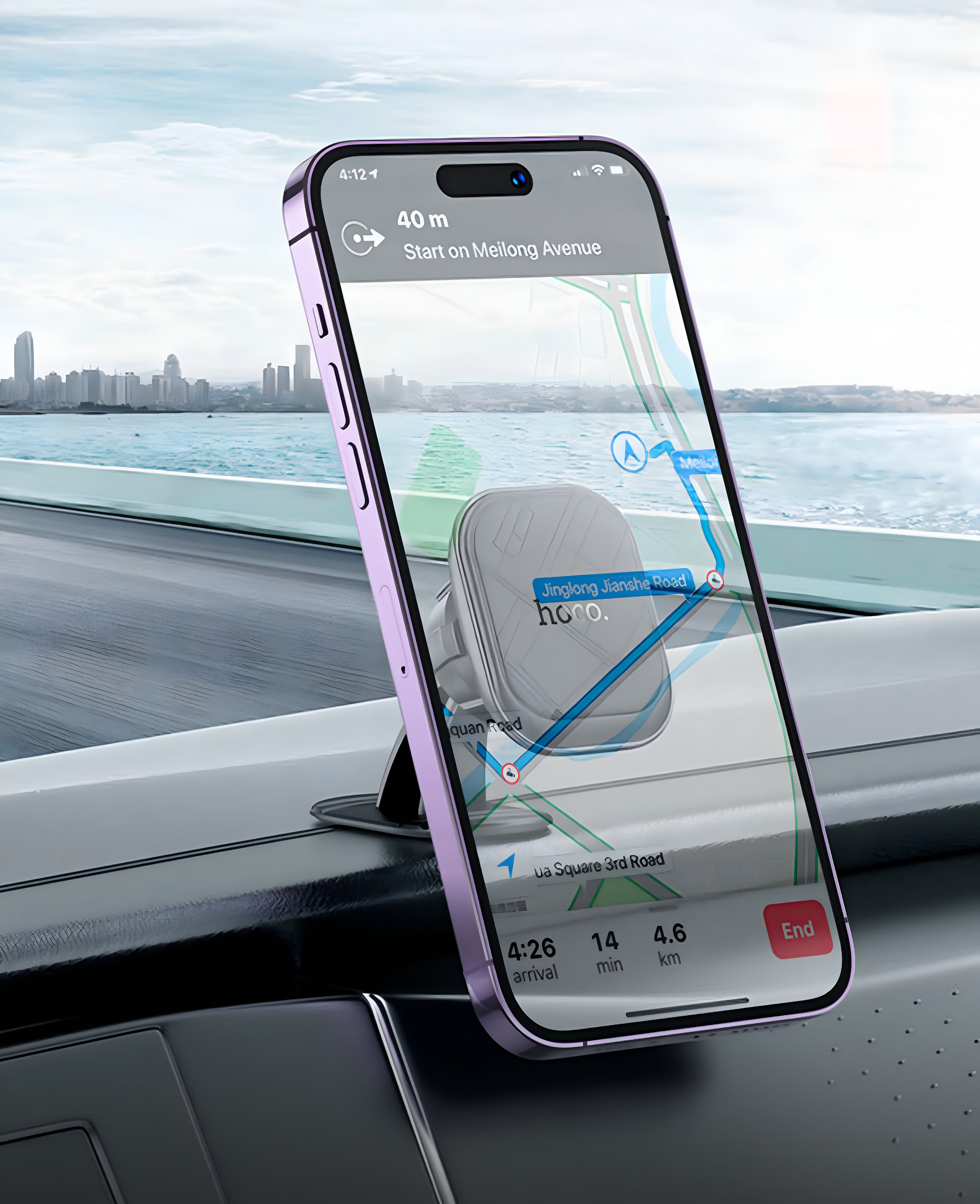 Hoco H30 Brilliant Yapışkanlı Manyetik Mıknatıslı Araç Telefon Tutucu