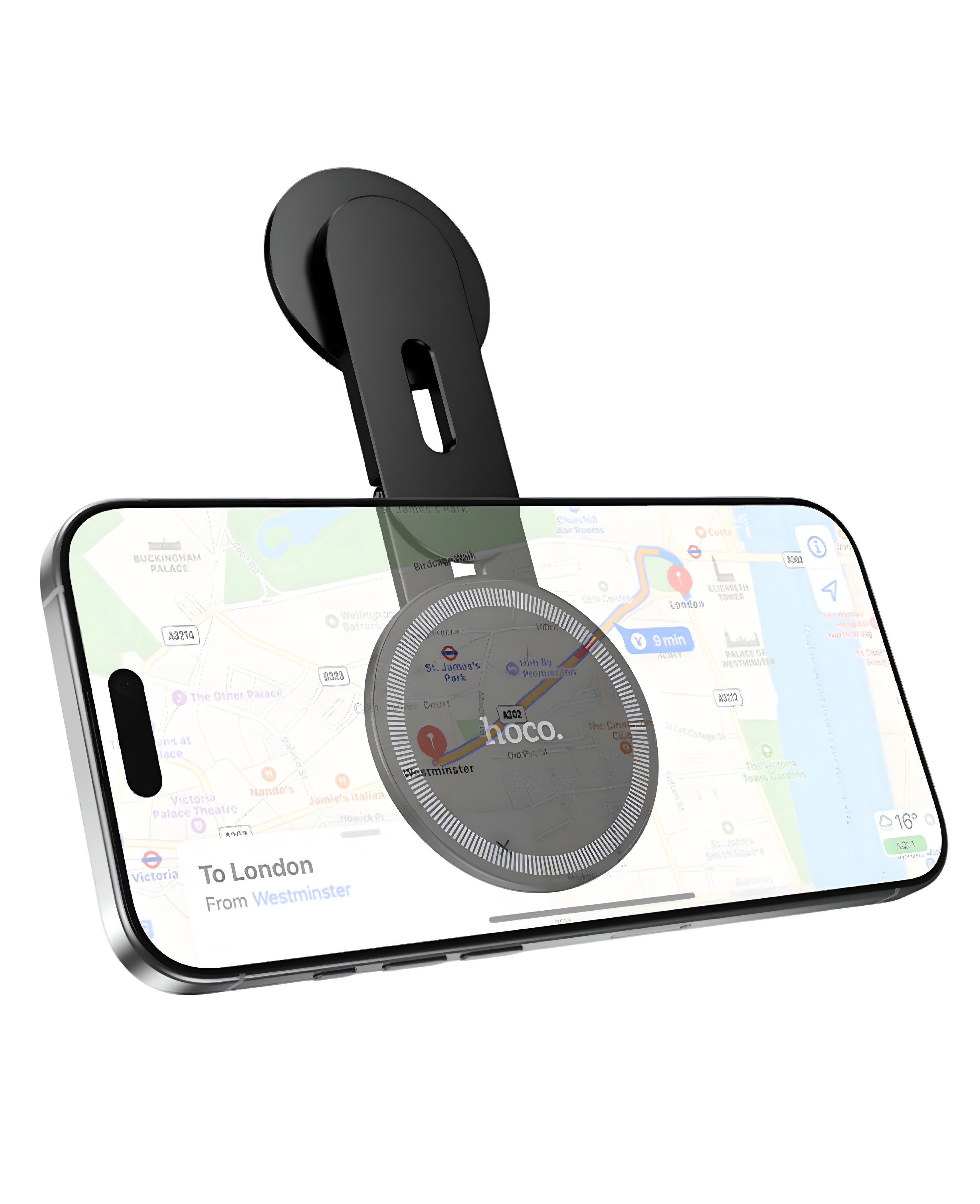 Hoco H93 Stabil Manyetik 360 Dönebilir Yapışkanlı Magsafe Araç Telefon Tutucu