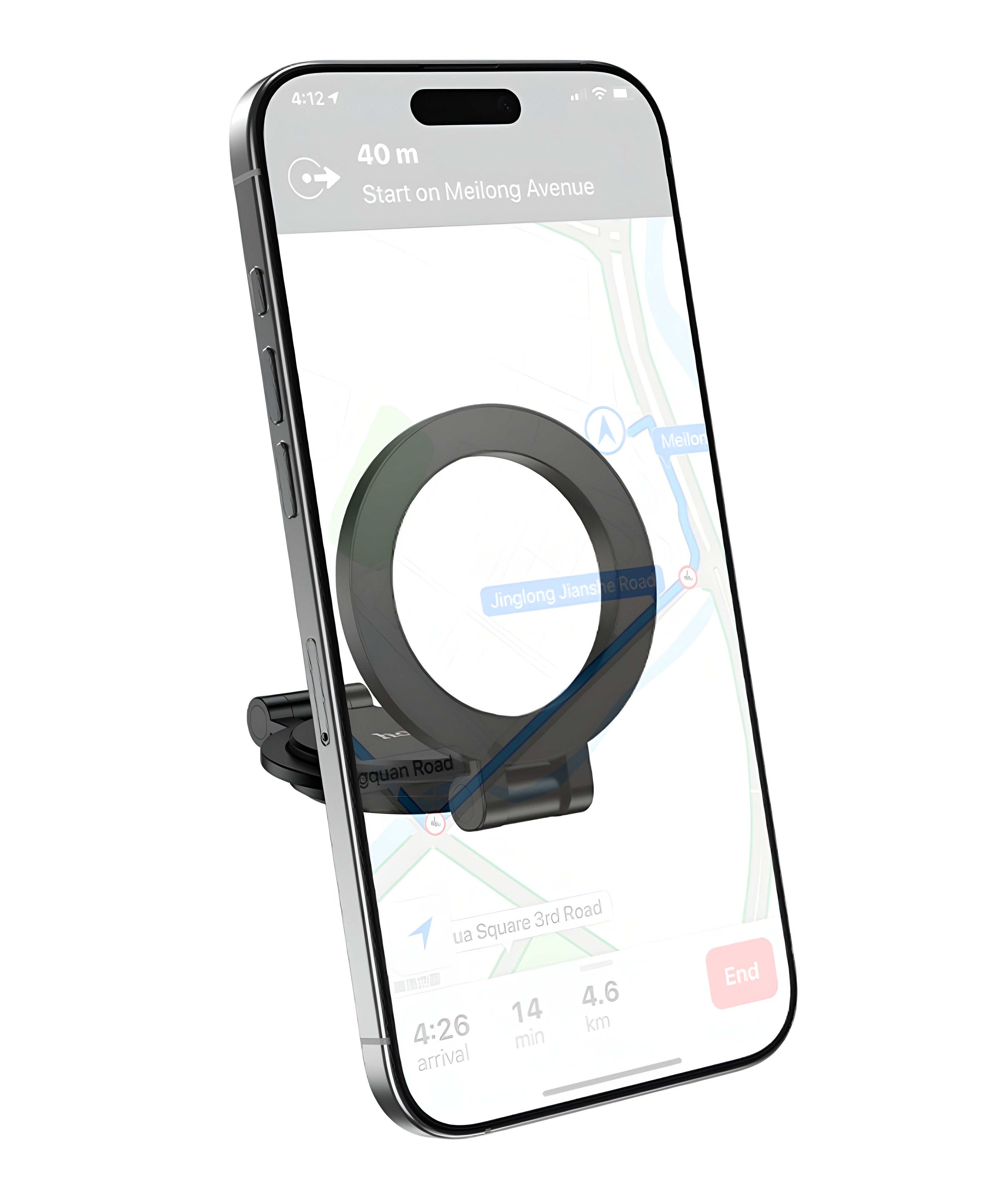 Hoco H98 Rider 360 Derece Dönen Yapışkanlı Katlanabilir Manyetik Magsafe Araç Telefon Tutucu
