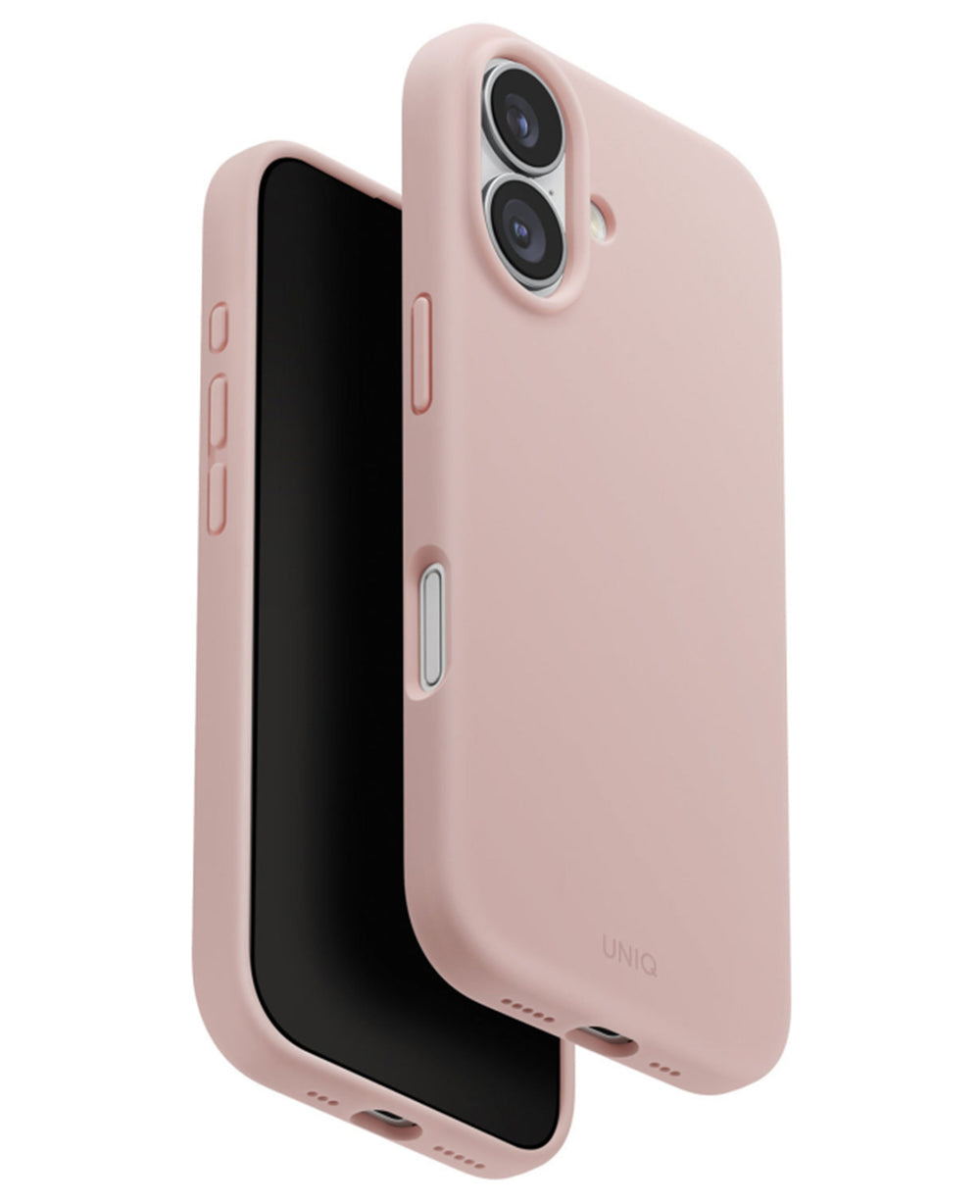 Pembe iPhone 17 Uyumlu Uniq Lino Hybrid Magsafe Kılıf.