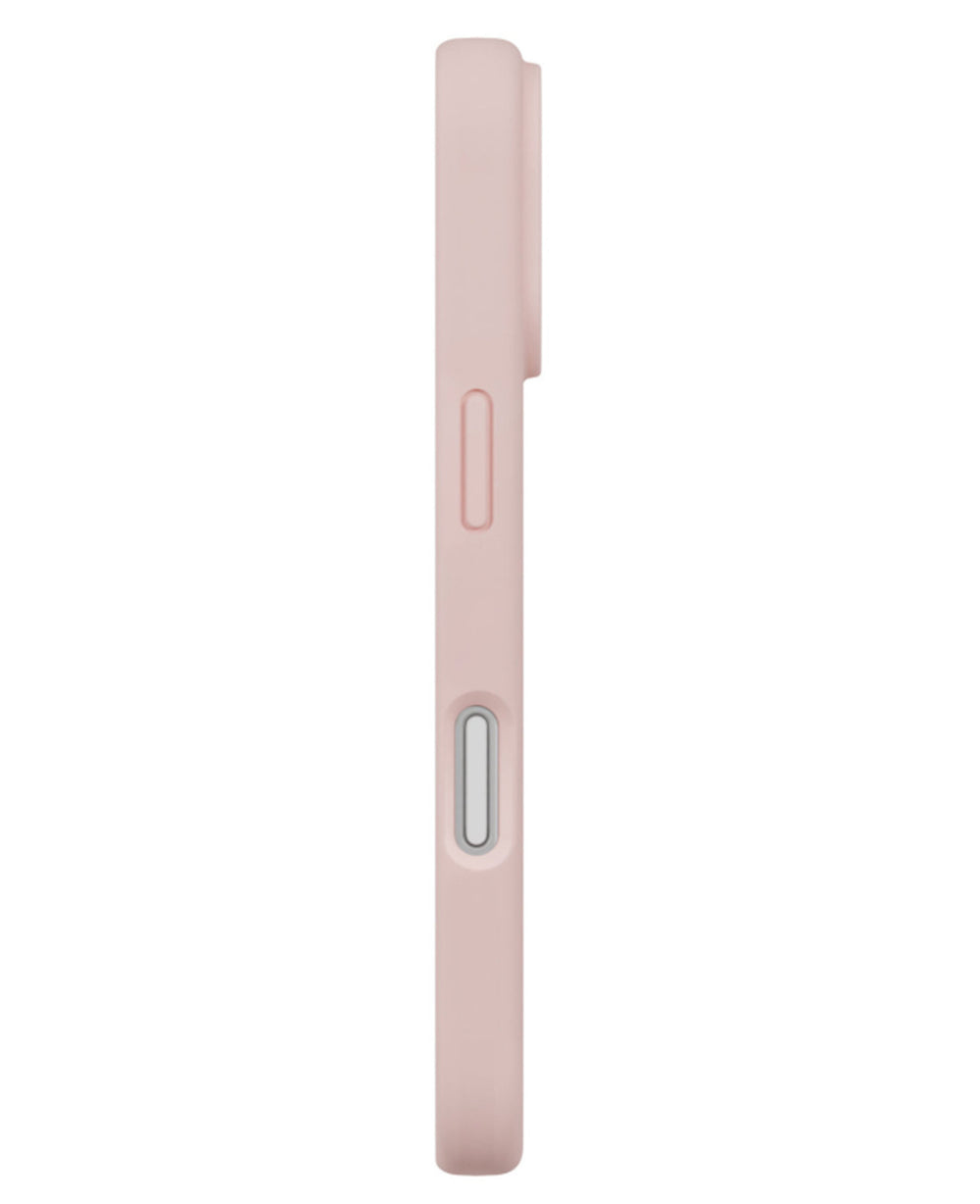 iPhone 17 uyumlu StrapG Uniq Lino Hybrid Magsafe kılıfın pembe renkli yan görünümü.
