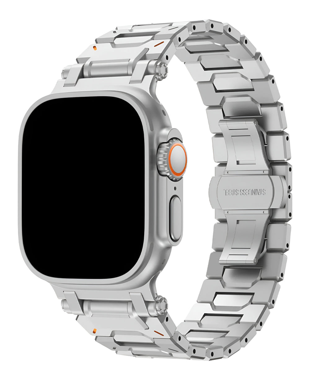 Apple Watch Uyumlu Armor Bakla Paslanmaz Çelik Metal Loop Kordon - Gümüş - Strapg