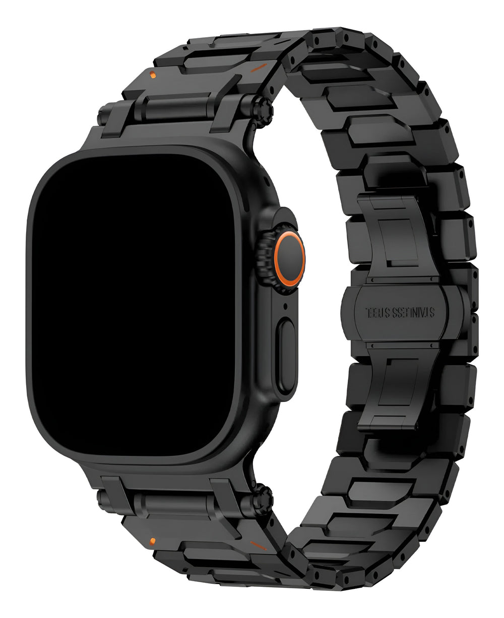 Apple Watch Uyumlu Armor Bakla Paslanmaz Çelik Metal Loop Kordon - Siyah - Strapg