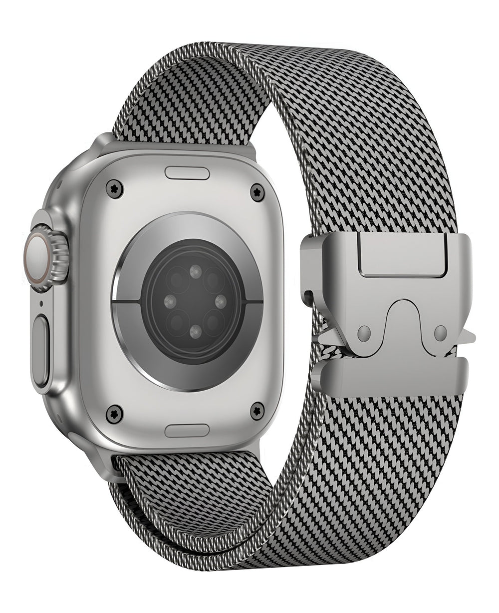 Apple Watch Uyumlu Metal Hasır Paslanmaz Çelik Amares Loop Kordon - Strapg