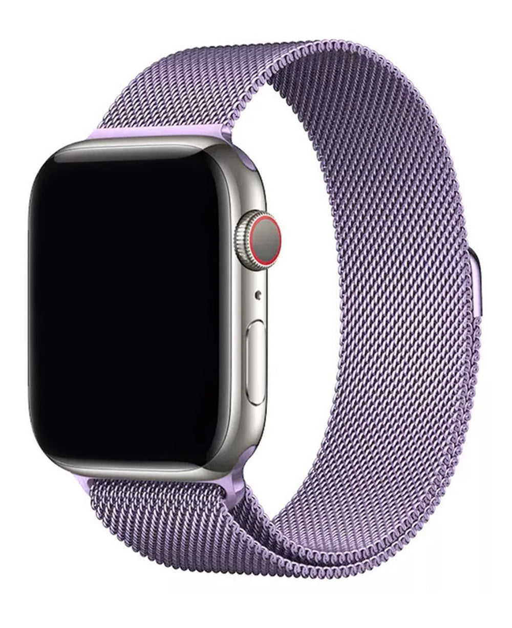 Apple Watch Uyumlu Metal Paslanmaz Çelik Milano Loop Kordon - Lila - Strapg