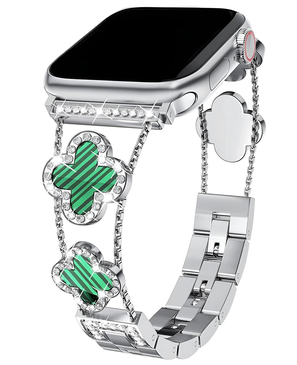 Apple Watch Uyumlu Metal Paslanmaz Çelik OneFlex Loop Kordon - Gümüş Yeşil - Strapg