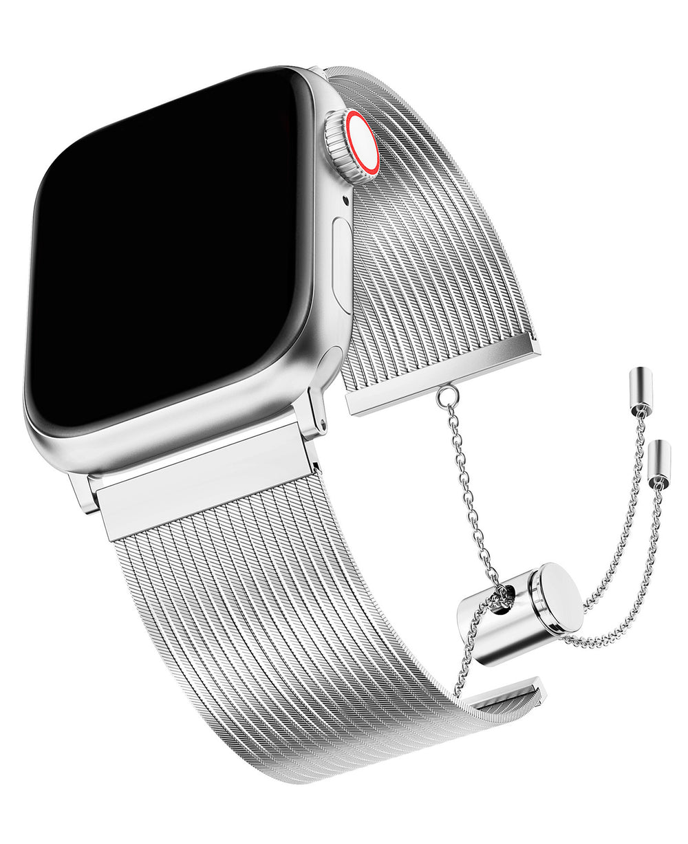 Apple Watch Uyumlu Metal Paslanmaz Çelik Roppel Loop Kordon - Silver - Strapg