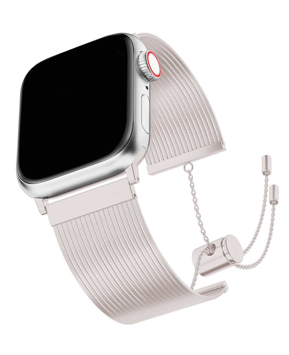 Apple Watch Uyumlu Metal Paslanmaz Çelik Roppel Loop Kordon - Starlight - Strapg