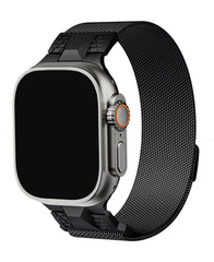 Apple Watch Uyumlu Metal Paslanmaz Celik Royal Milano Loop Kordon - Siyah - Strapg