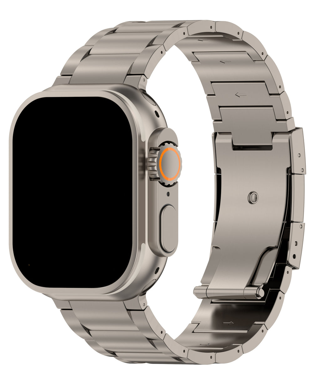 Apple Watch Uyumlu Tokalı Titanyum Crest Loop Kordon - Titanyum Gri - Strapg