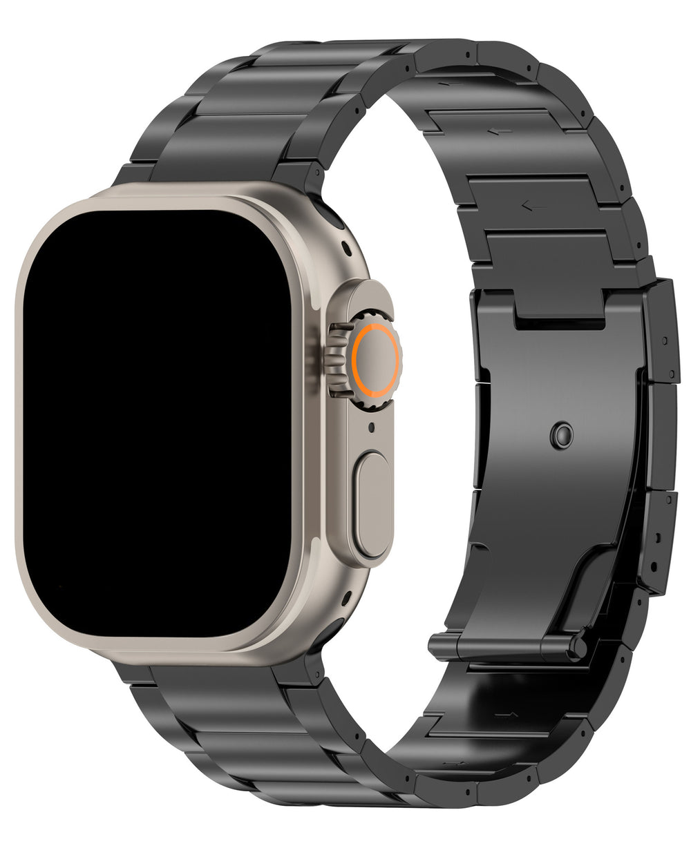 Apple Watch Uyumlu Tokalı Titanyum Crest Loop Kordon - Titanyum Siyah - Strapg