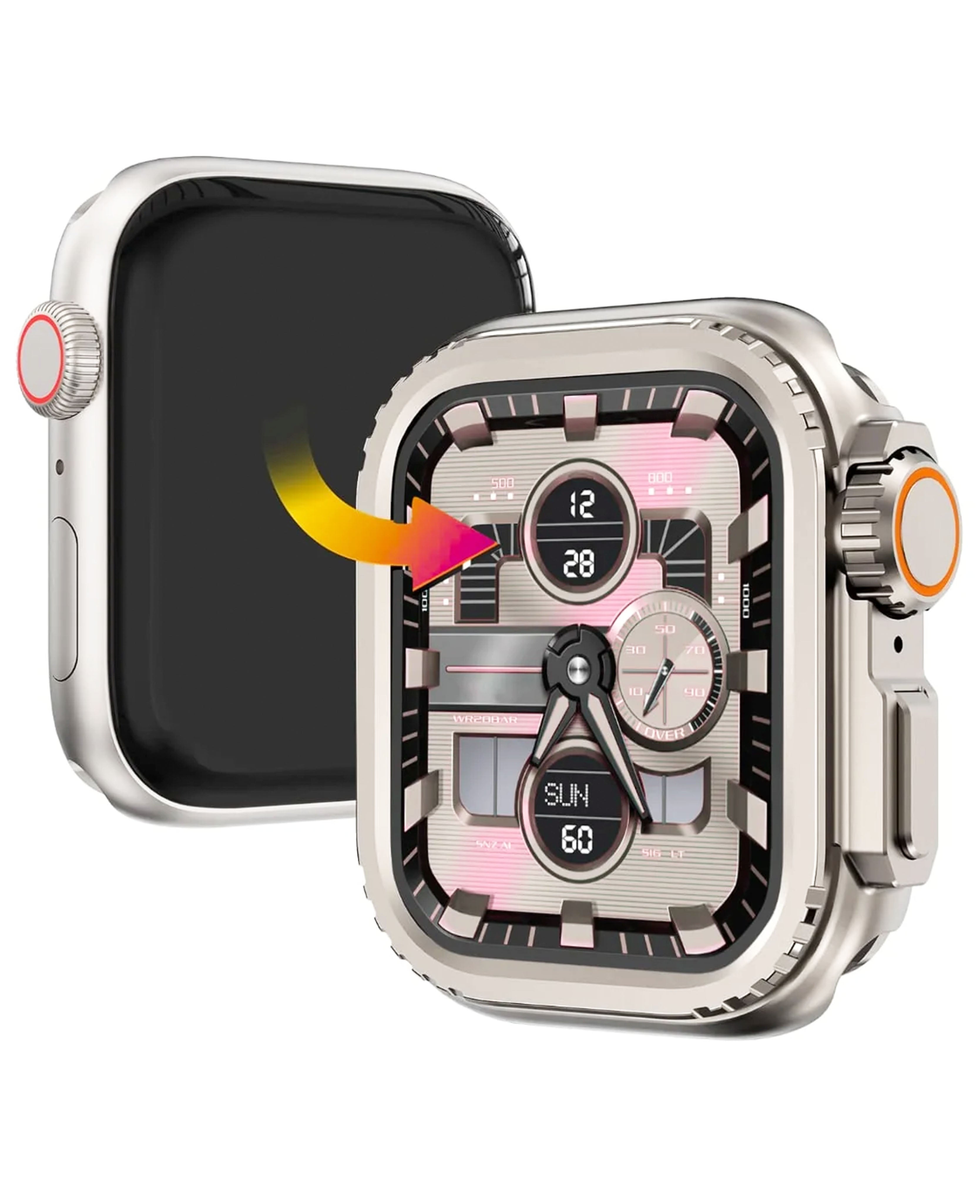 Apple Watch Ultra Dönüştürücü Metal Armor Kasa Koruyucu
