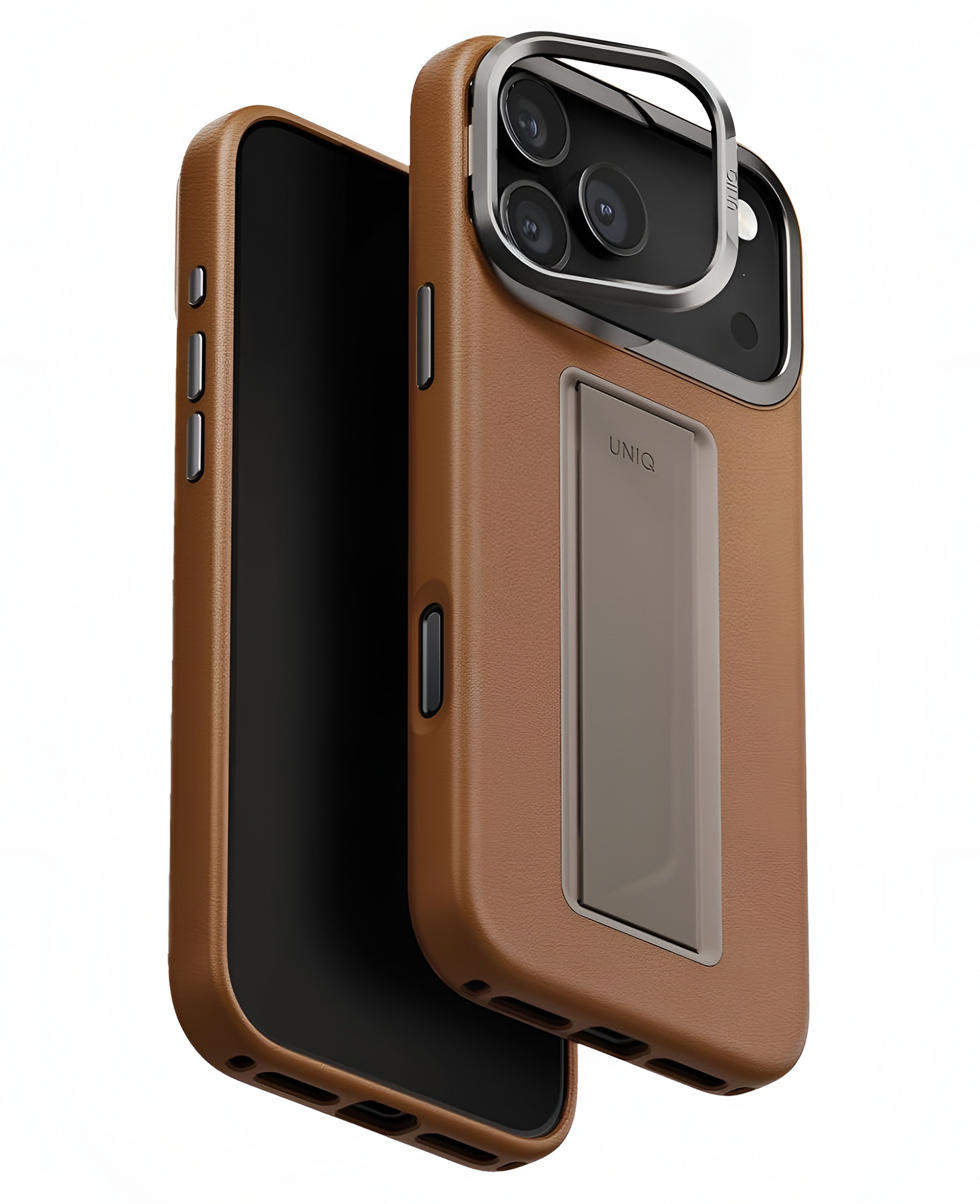 Uniq iPhone 17 Pro Max Uyumlu Heldro Pro Magsafe Standlı Vegan Deri Kılıf