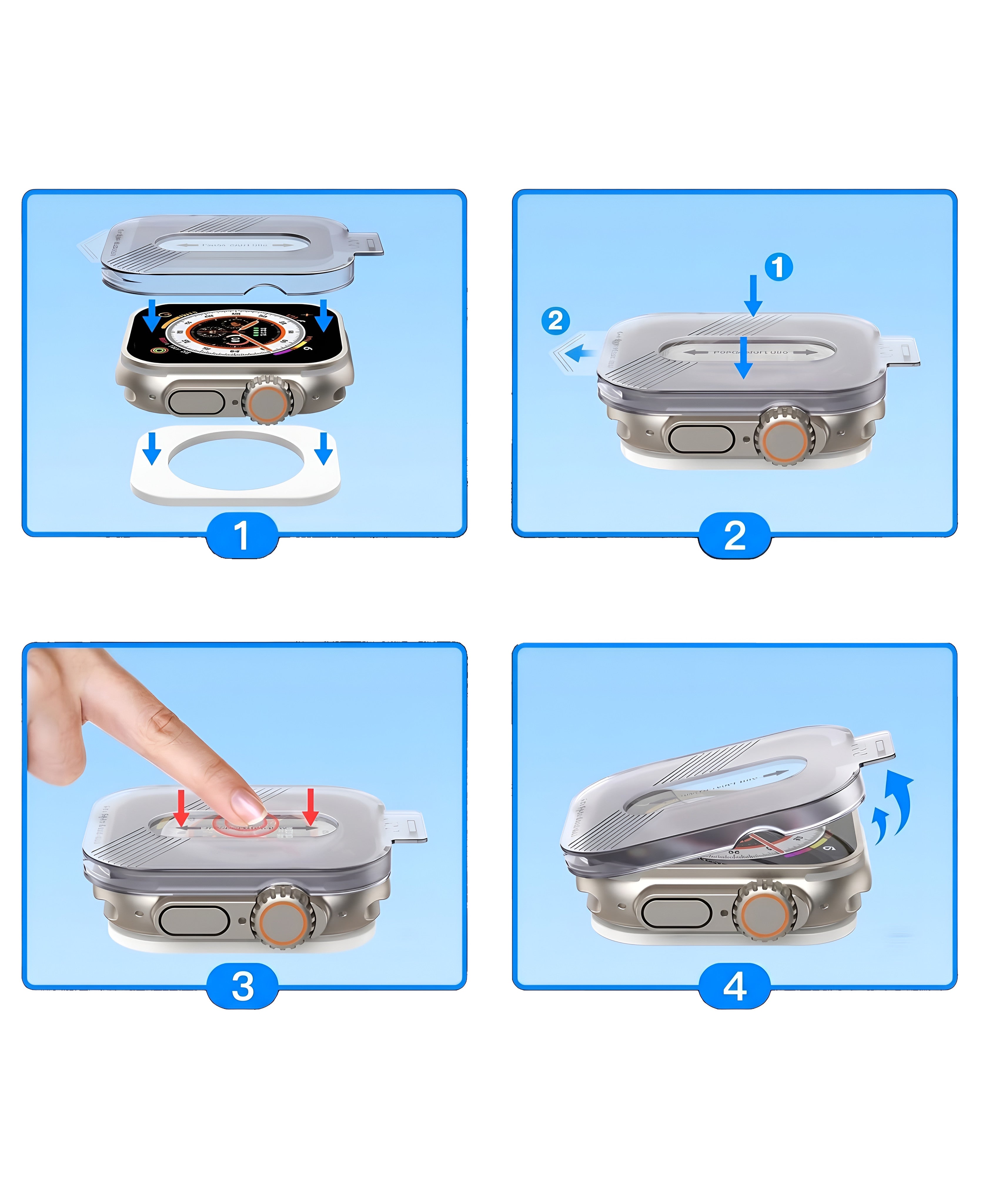 Apple Watch Ultra Uyumlu 49mm Hizalama Aparatlı Cam Ekran Koruyucu