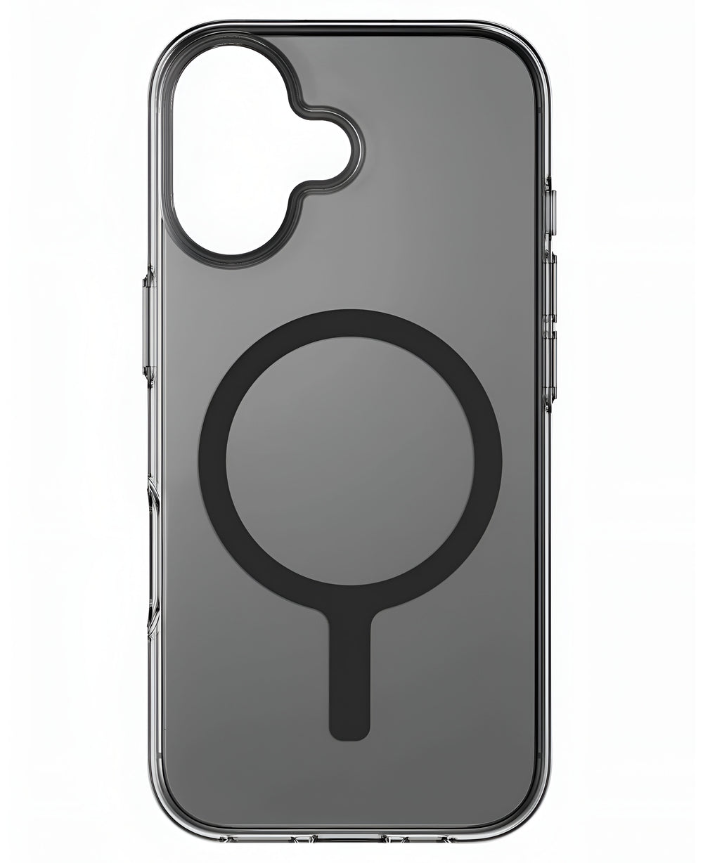 iPhone 17 uyumlu StrapG Uniq Clario Magsafe kılıfın şeffaf pembe rengi.