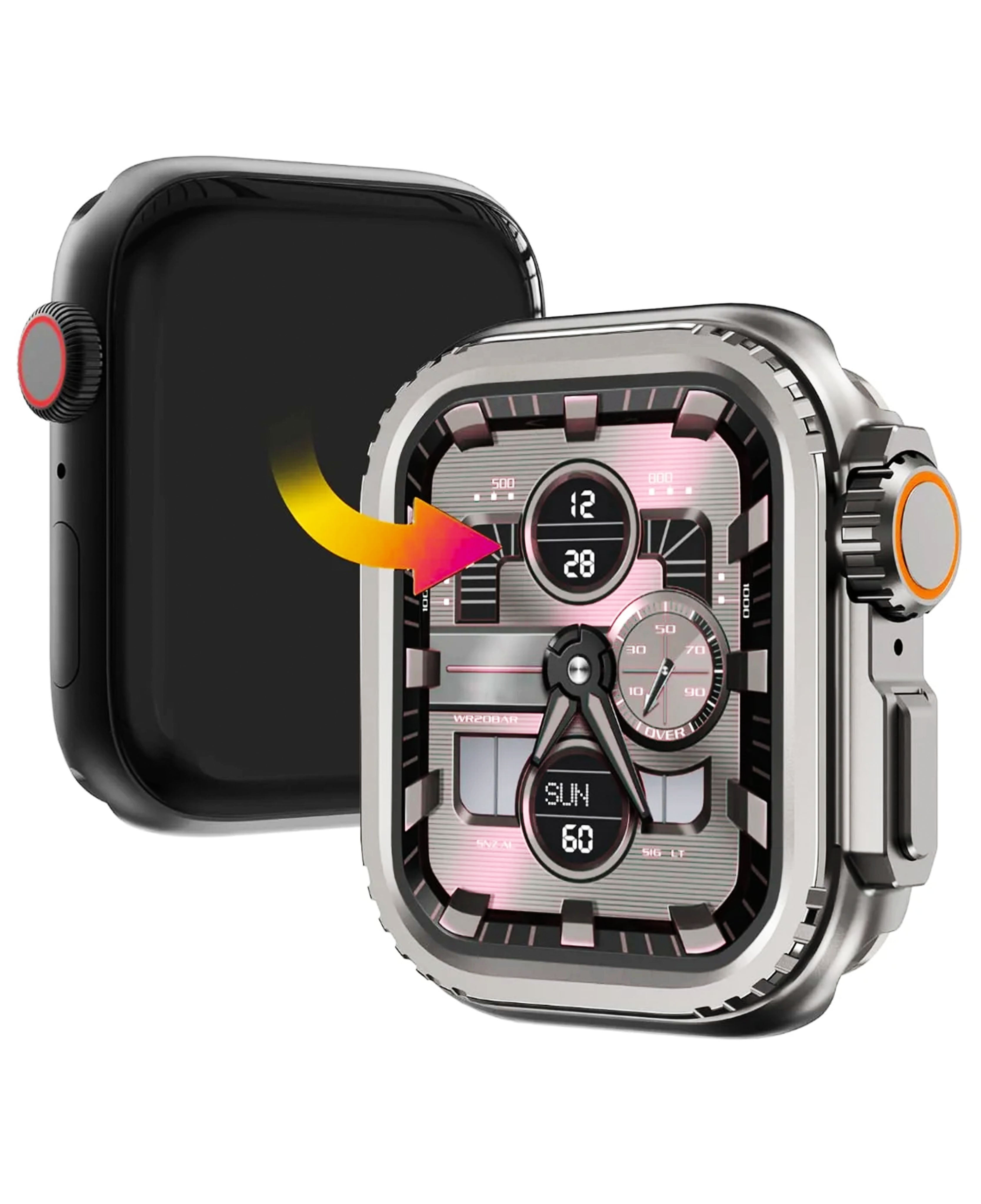 Apple Watch Ultra Dönüştürücü Metal Armor Kasa Koruyucu