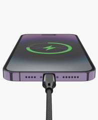 Apple Watch Uyumlu 2in1 Type-C to Lightning Örgü Hızlı Şarj Kablo