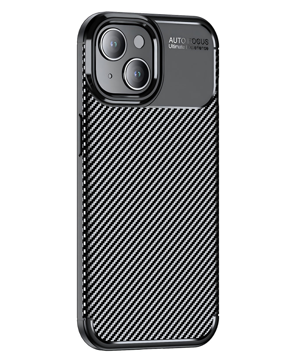 iPhone 13 Uyumlu Karbon Silikon Kılıf - Siyah - Strapg