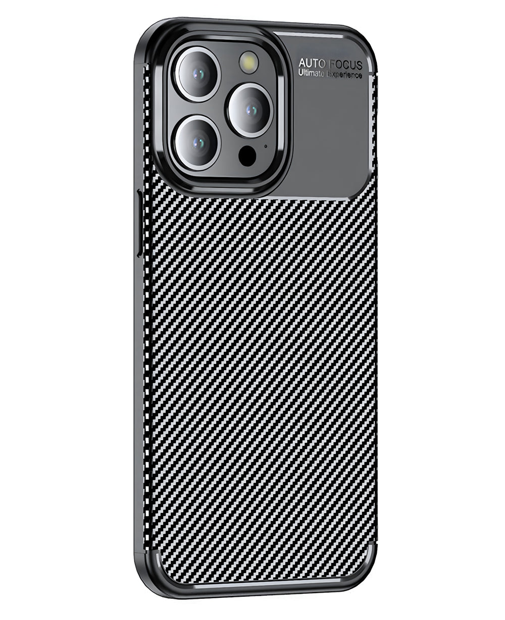 iPhone 14 Pro Max Uyumlu Karbon Silikon Kılıf - Siyah - Strapg