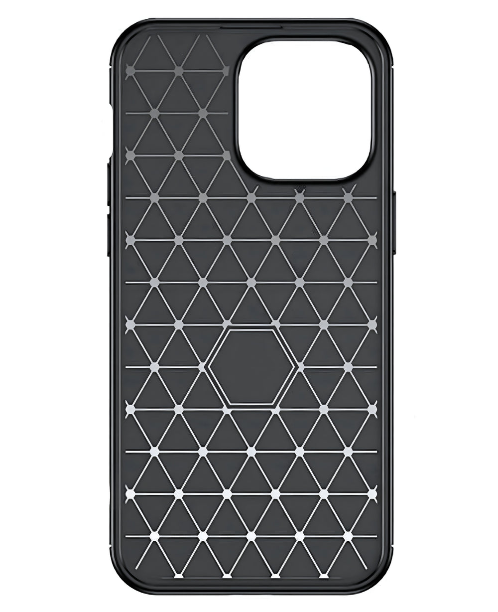 iPhone 15 Uyumlu Karbon Silikon Kılıf - Siyah - Strapg