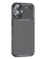iPhone 16 Plus Uyumlu Karbon Silikon Kılıf - Siyah - Strapg